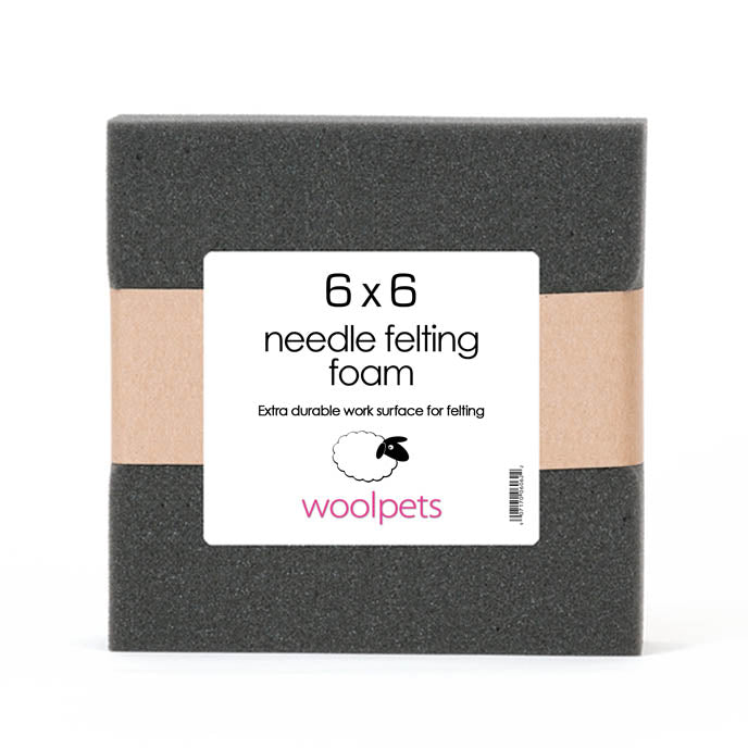 Woolpets 6 x 6 inch charcoal needle felting foam pad, classroom work surface