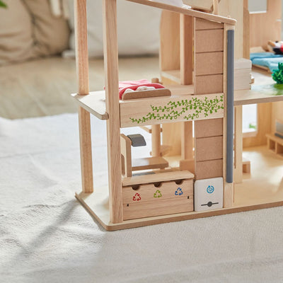 Plan Toys Green Dollhouse With Furniture