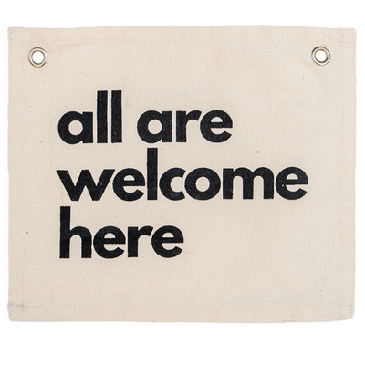 all are welcome here banner