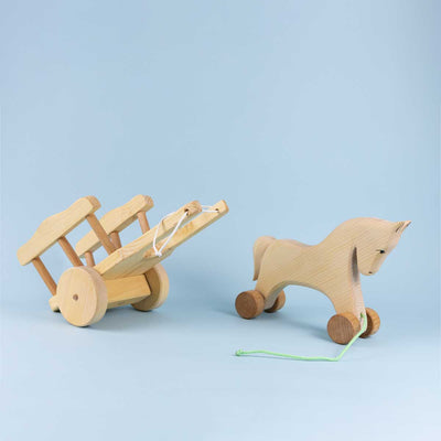 Atelier des Peupliers Wooden Horse with Cart