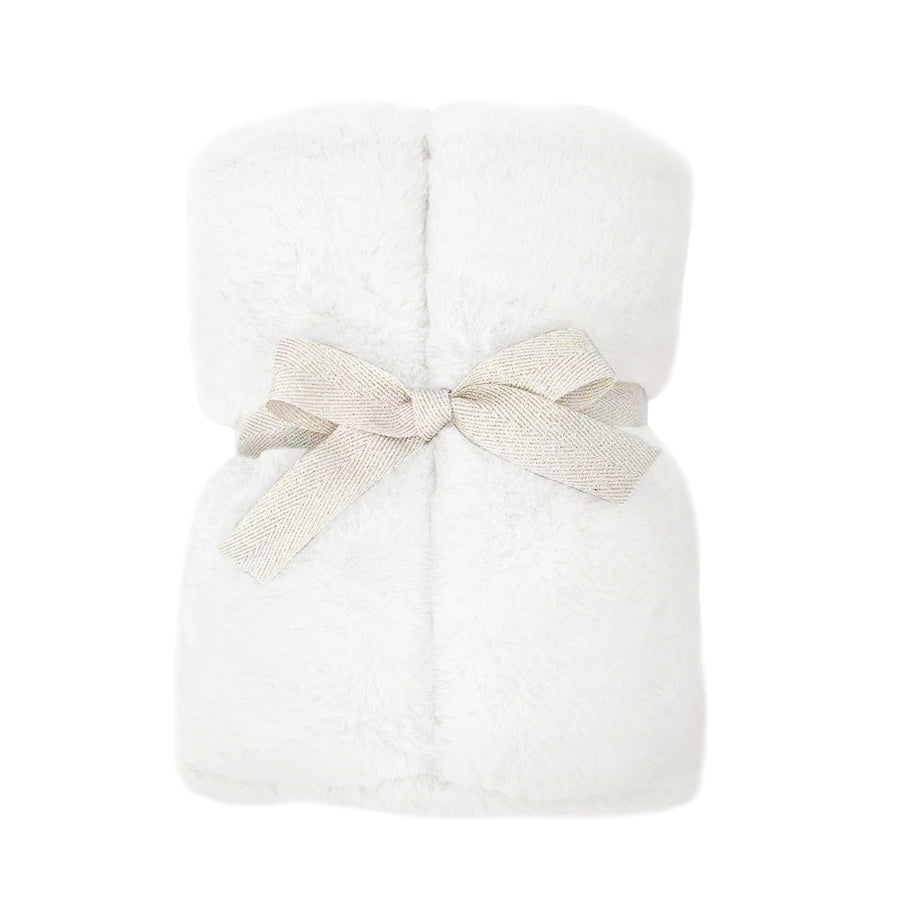 Charmante Luxe Faux Fur Baby Blanket -White