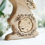 Wooden bunny announcement puzzle by Tiny Fox Hole (view 3) · view 3