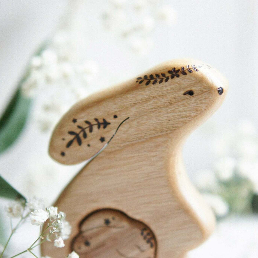 Wooden bunny announcement puzzle by Tiny Fox Hole (view 5)