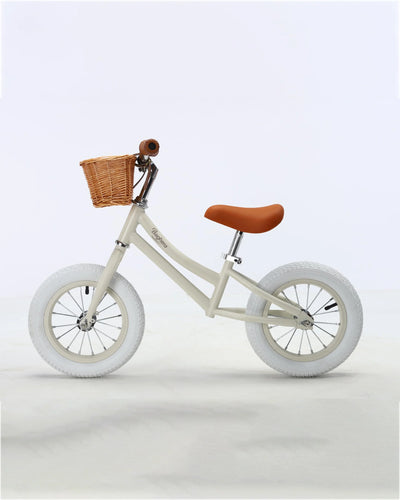 Baghera Balance Bike and Helmet, Ivory White