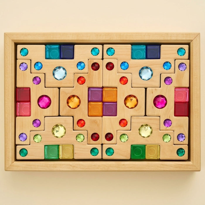 Bauspiel Color Staircase with Luminous Blocks, 32-Piece Set