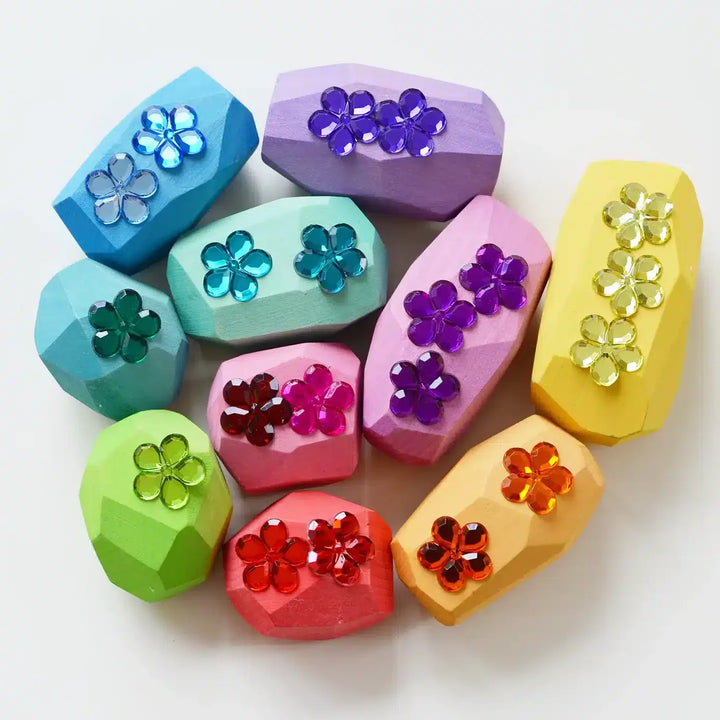 Bauspiel Flower Sparkling Stones, 60-Piece Set