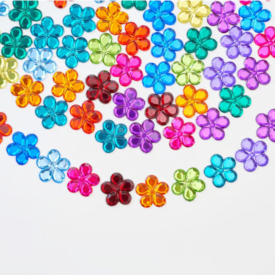 Pre-Order Bauspiel Flower Sparkling Stones, 60-Piece Set