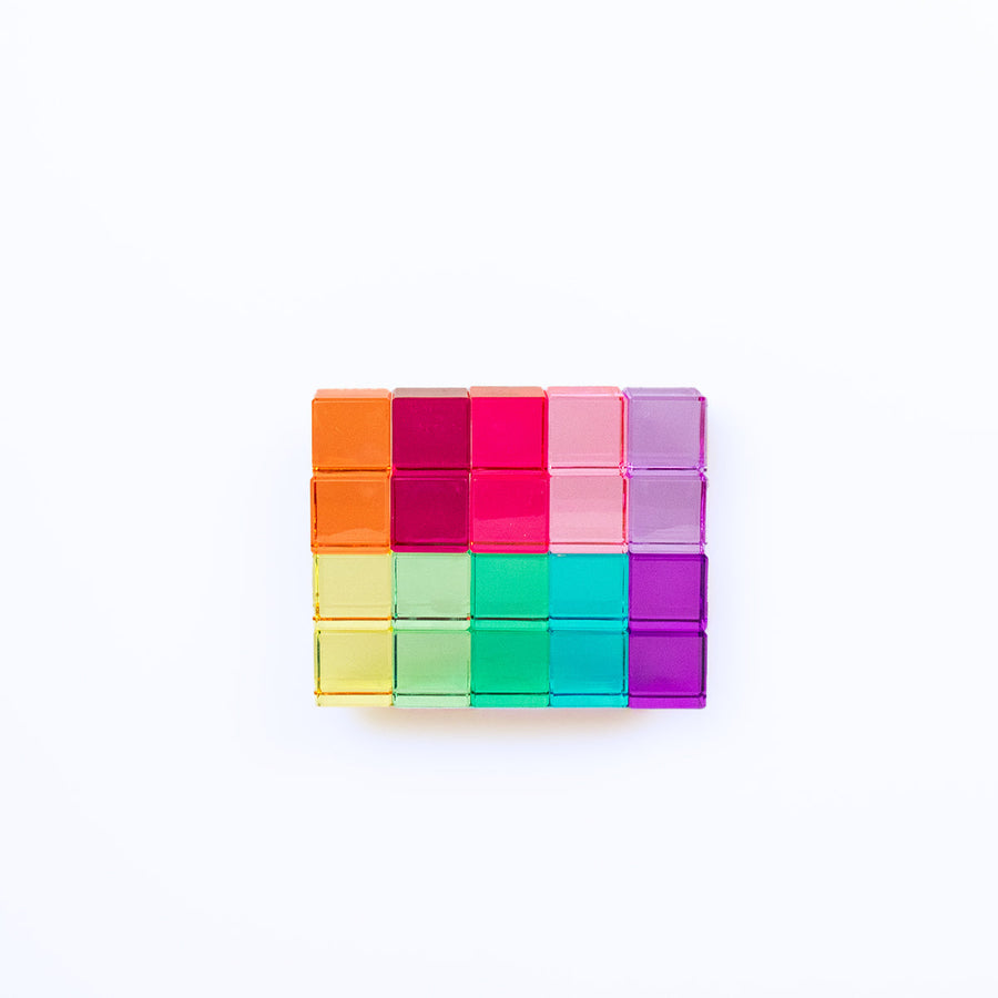 Bauspiel Lucent Cubes Pastel, Set of 20