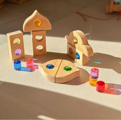 Pre-Order Bauspiel Lucent Cylinders, 16-Piece Set