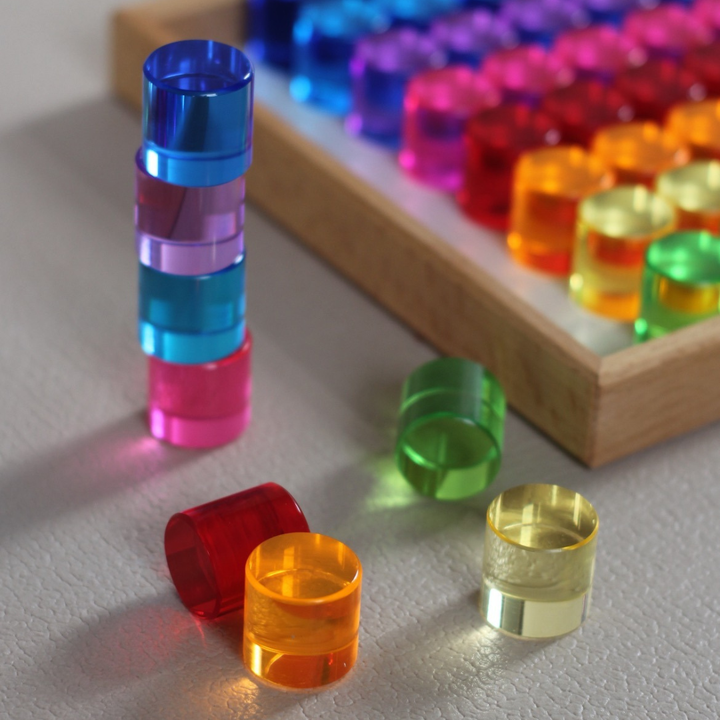 Bauspiel Lucent Cylinders, 64-Piece Set