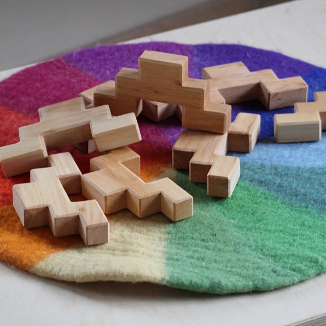 Pre-Order Bauspiel Natural Stair Blocks, 8-Piece Set