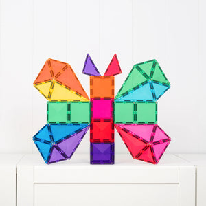 Two tulips built from Bright magnetic tiles