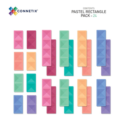 Connetix Tiles 24 Piece Pastel Rectangle Pack