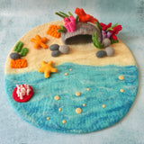 Coral Cave felt play mat with hand-felted coral reef detailing · view 2