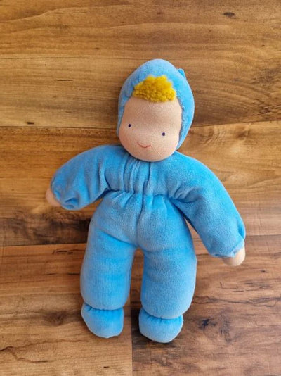 Evi Cuddle Baby Waldorf Doll, Baby Blue