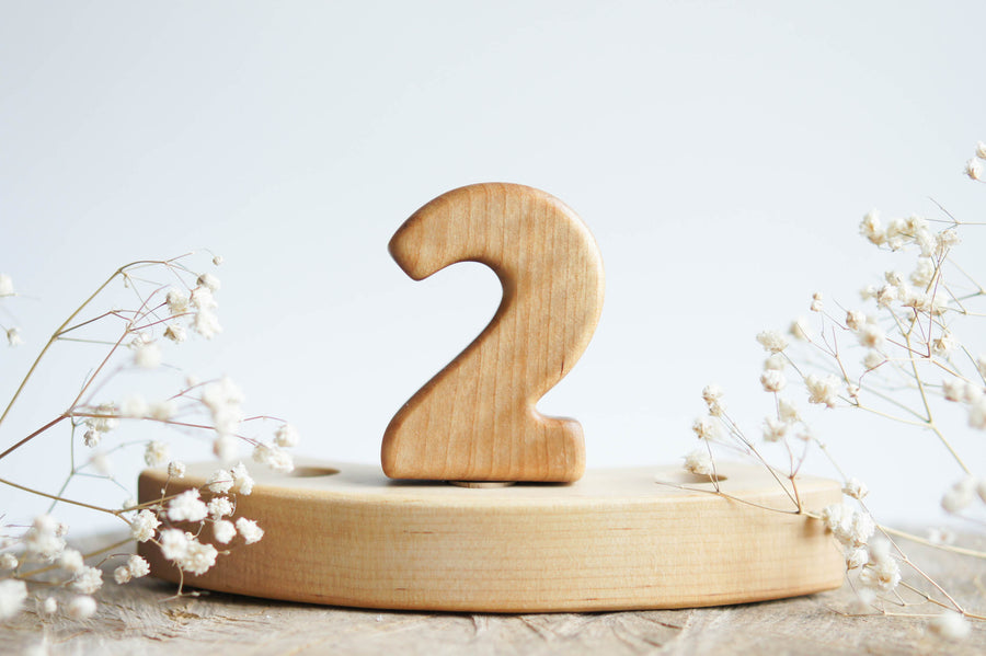 Wooden Number, a hand-carved wooden toy by Tiny Fox Hole.