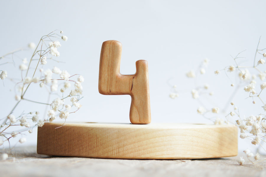 Wooden Number, a hand-carved wooden toy by Tiny Fox Hole.