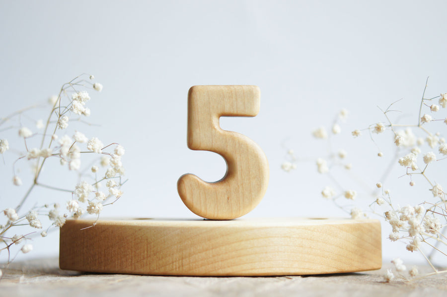 Wooden Number, a hand-carved wooden toy by Tiny Fox Hole.