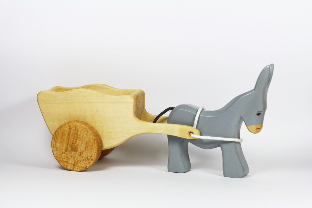 Pre-Order Atelier des Peupliers Wooden Donkey with Cart (Ships in May)