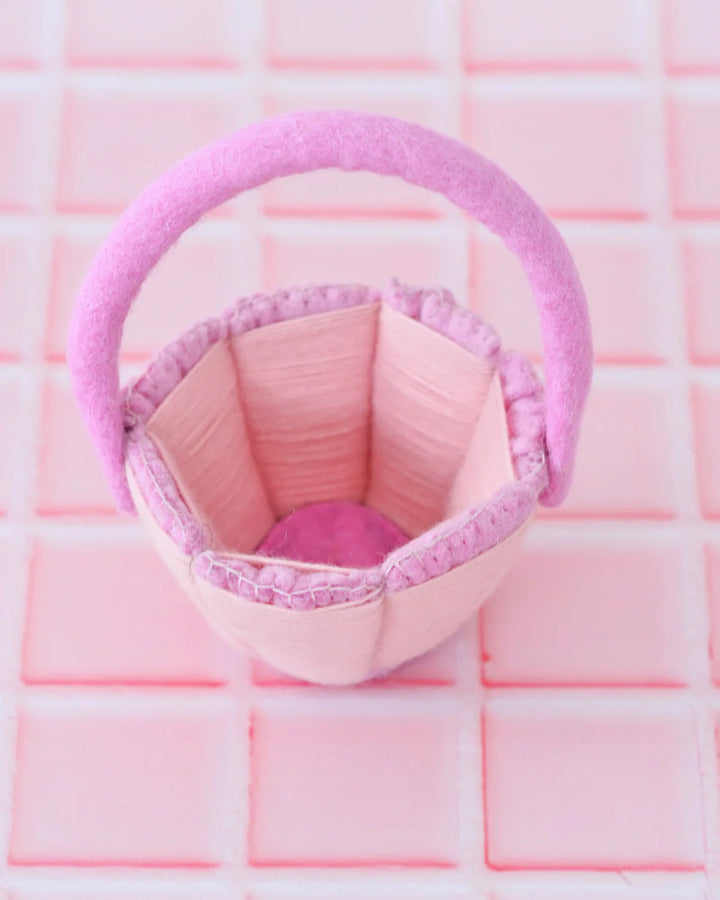 Sale Petite Pink Felt Easter Basket