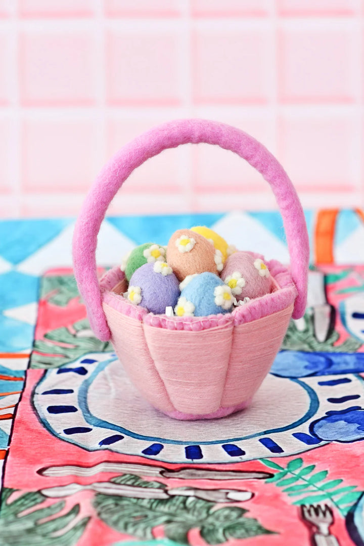 Sale Petite Pink Felt Easter Basket