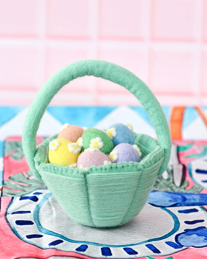 Sale Petite Teal Felt Easter Basket