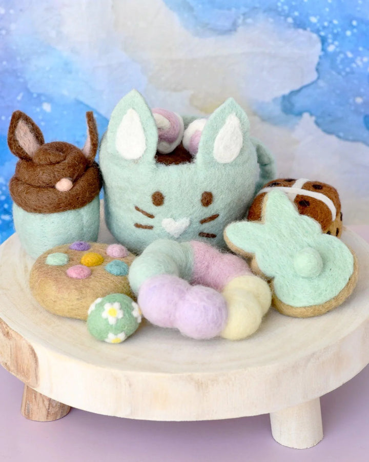 Easter Felt Play Food Set, Mint Green