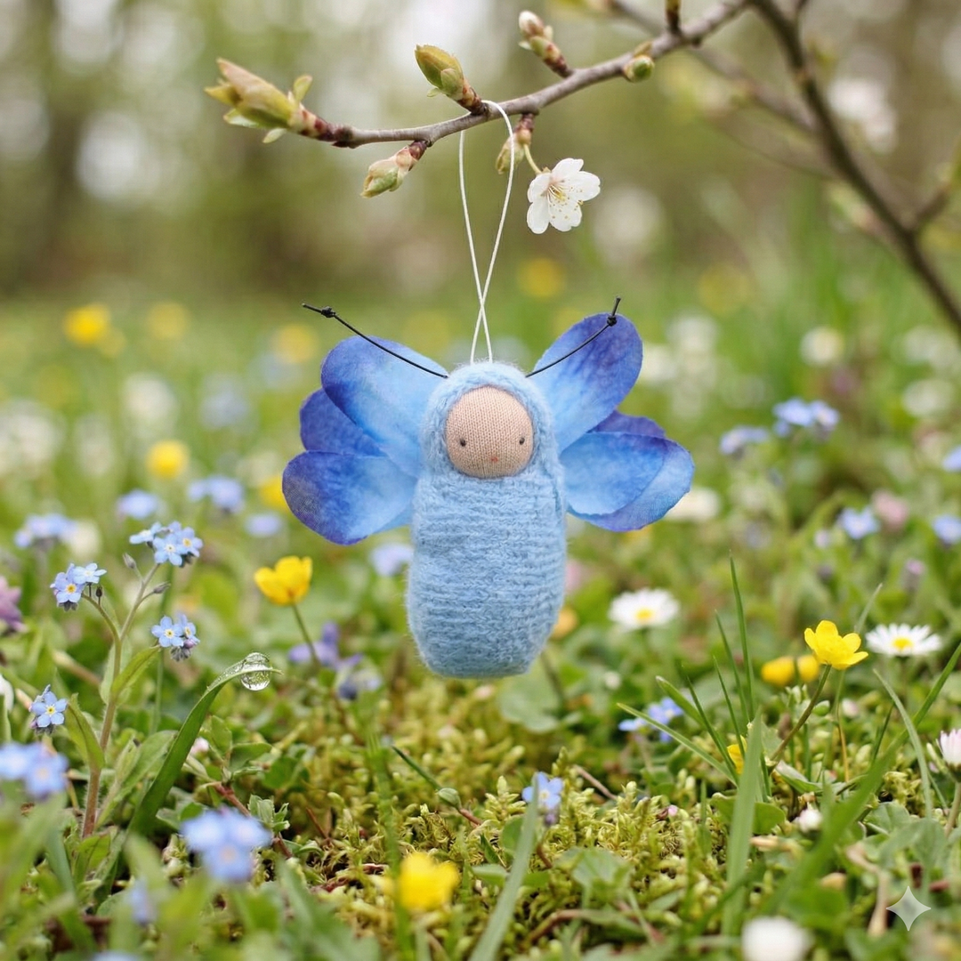 Fairyshadow Blue Fairy Baby Ornament