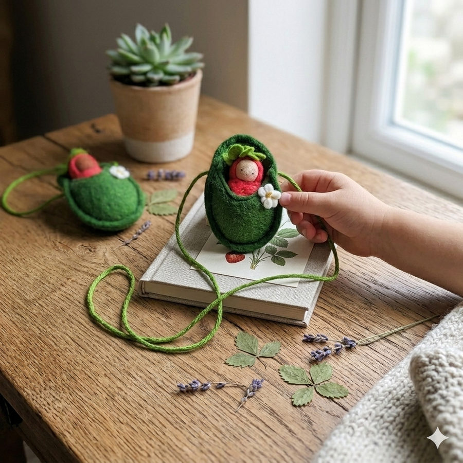 Fairyshadow Strawberry Baby Necklace, Green