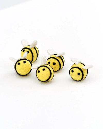 Pre-Order Felt Bees Loose Parts, 5 Bees (Ships in November)