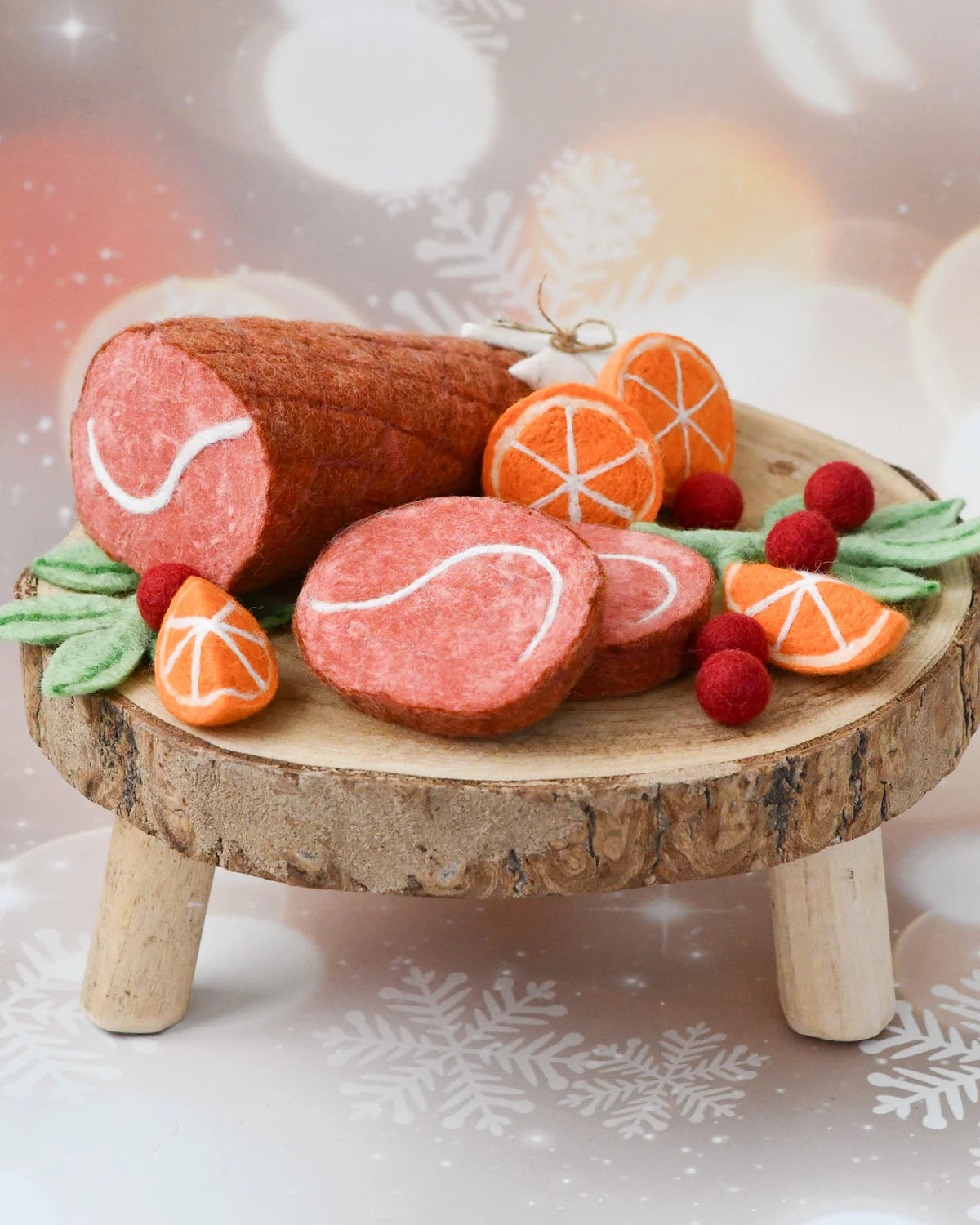 Pre-Order Felt Christmas Ham Feast Play Food Set (Ships in late October)