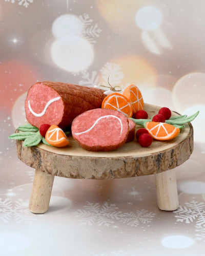 Pre-Order Felt Christmas Ham Feast Play Food Set (Ships in late October)