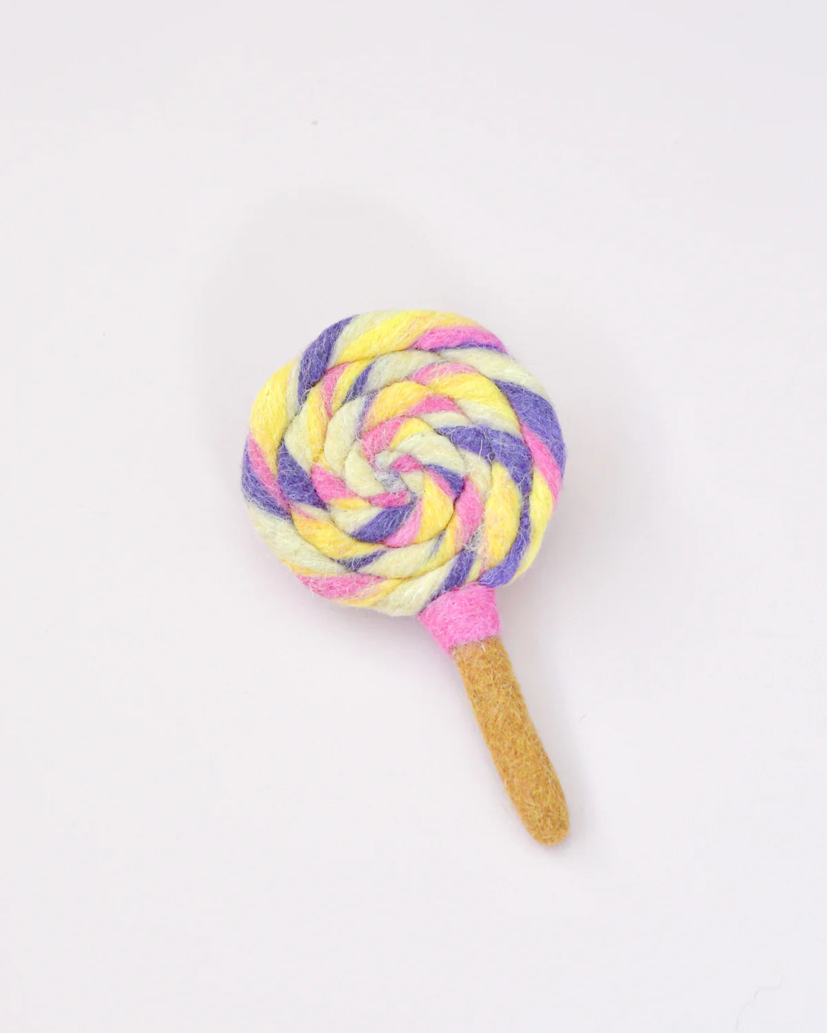 Felt Colorful Purple, Pink and Yellow Swirls Lollipop