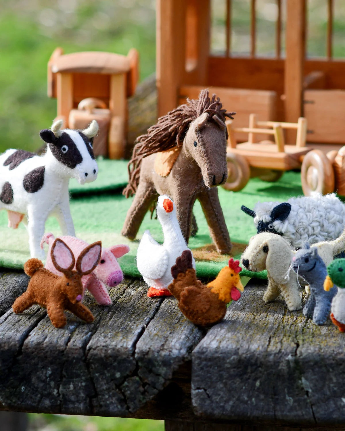 Pre-Order Felt Farm Animals Toys, Set of 10 (Ships in mid-November)