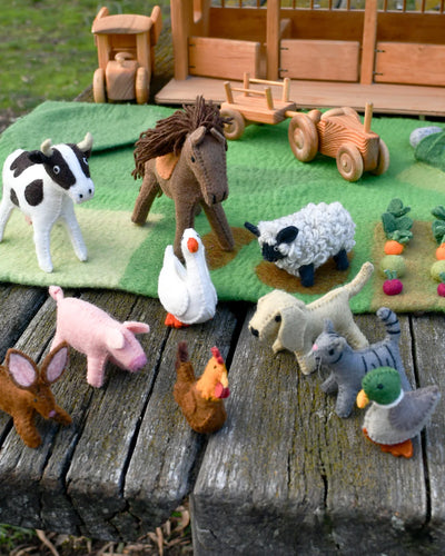 Pre-Order Felt Farm Animals Toys, Set of 10 (Ships in mid-November)