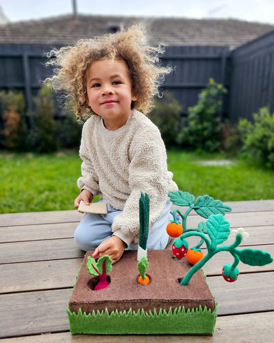 Pre-Order Felt Garden Planter Box with Plants and Vegetables (Ships in mid-October)