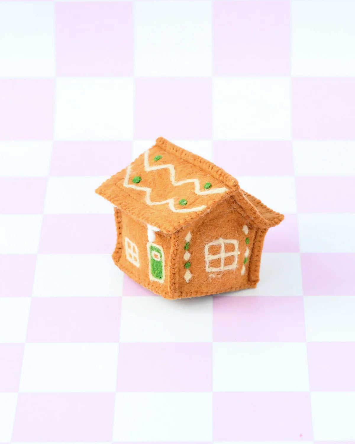 Felt Gingerbread House, Green Door