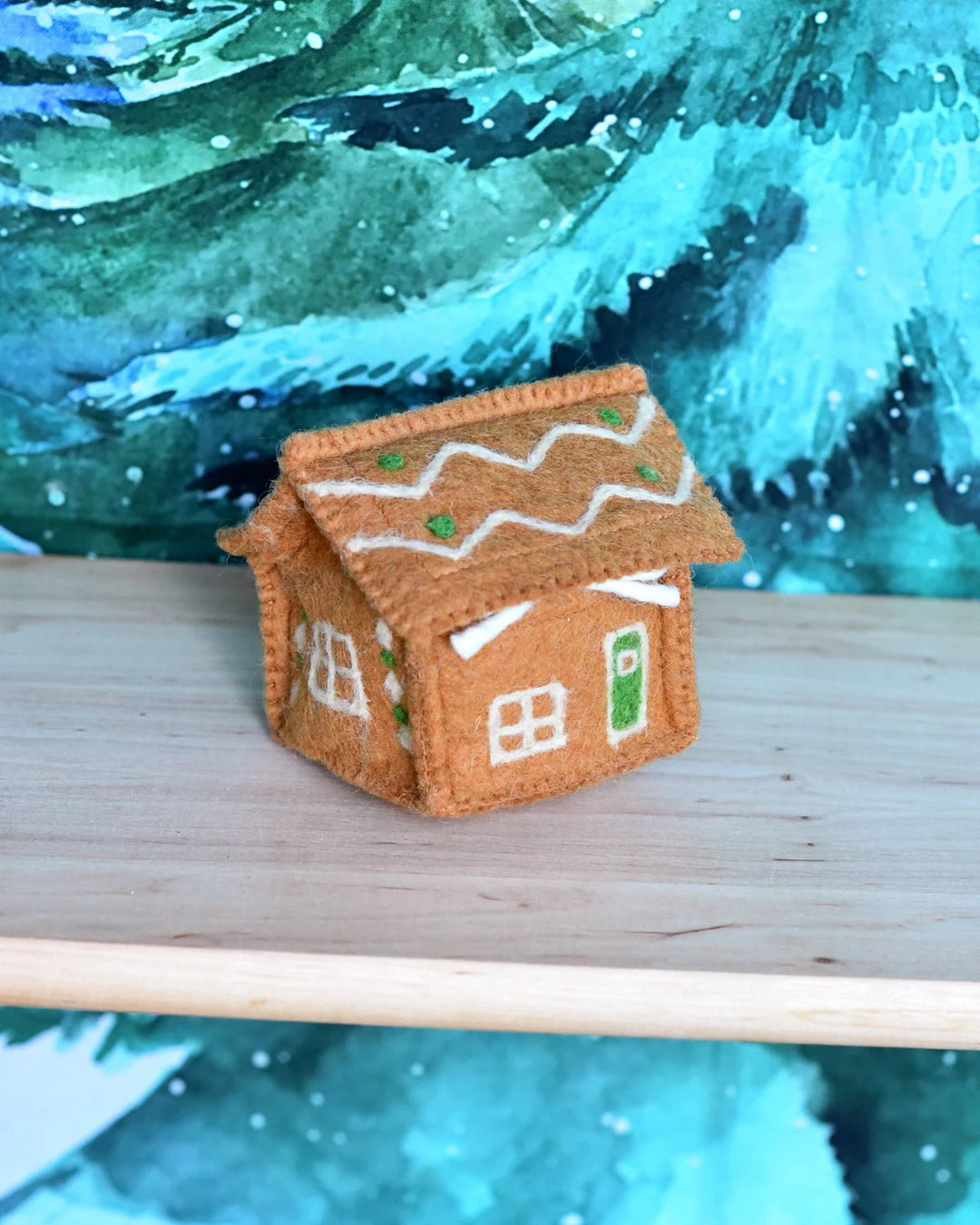 Sale Felt Gingerbread House, Green Door