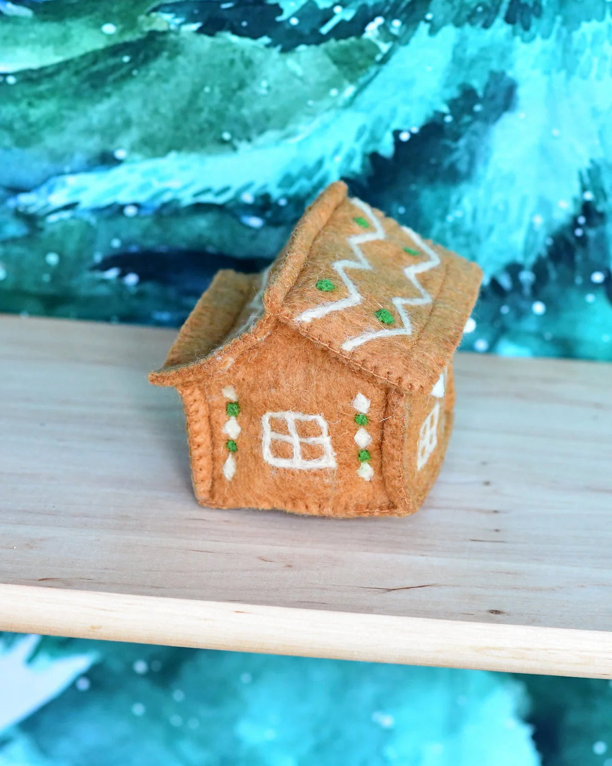 Felt Gingerbread House, Green Door