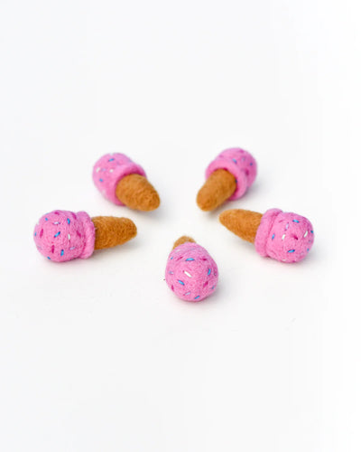 Pre-Order Felt Ice Cream, Raspberry with Sprinkles (Ships in November)