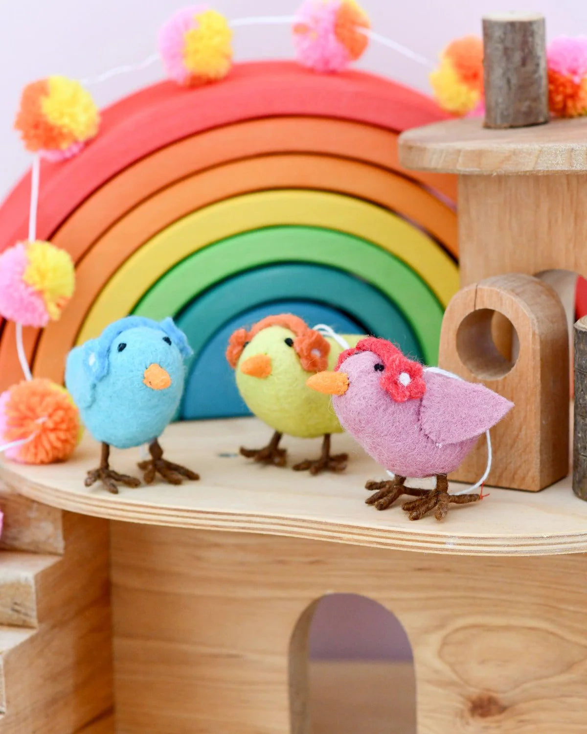 Pre-Order Felt Pink Bird Hanging Ornament (Ships in late January)