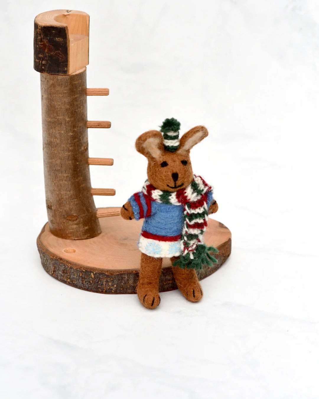 Sale Felt Brown Hare Rabbit with Blue Sweater