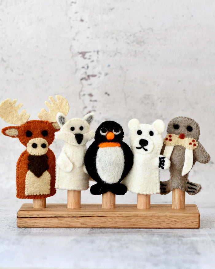 Polar Animals (Arctic and Antarctica) Finger Puppet Set of 5