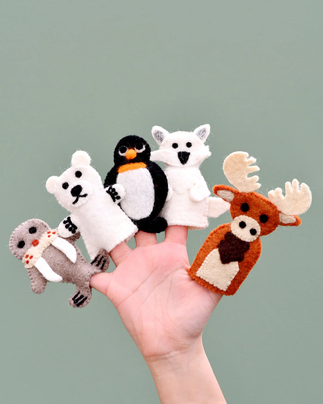 Polar Animals (Arctic and Antarctica) Finger Puppet Set of 5