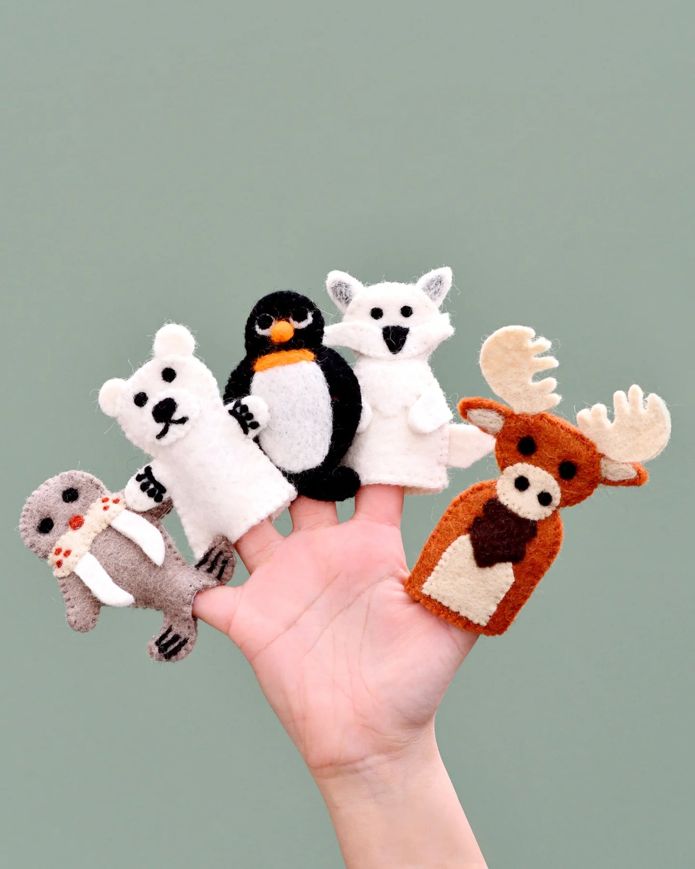 Polar Animals (Arctic and Antartica) Finger Puppet Set of 5