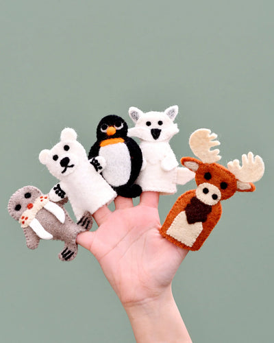 Polar Animals (Arctic and Antartica) Finger Puppet Set of 5