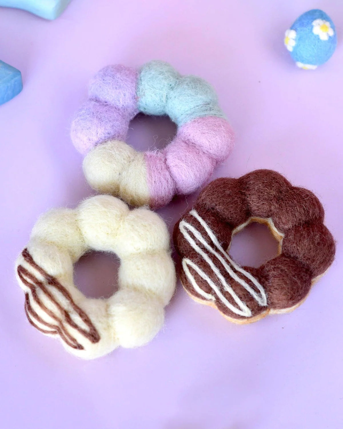 Sale Felt Pon De Ring Mochi Donuts, Set of 3