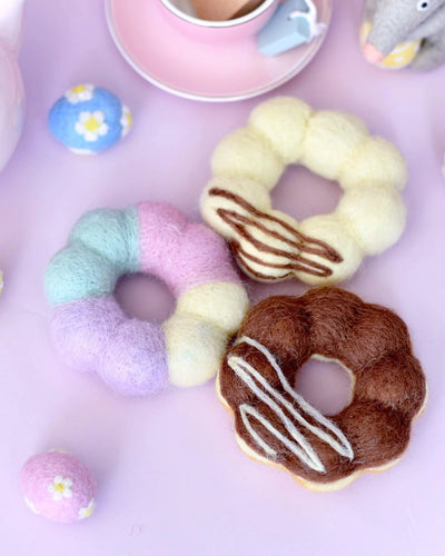 Felt Pon De Ring Mochi Donuts, Set of 3