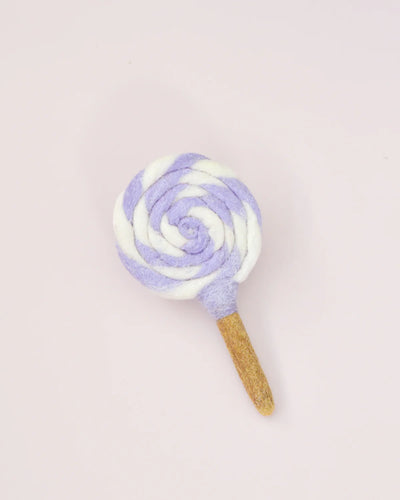 Felt Purple and White Swirl Lollipop