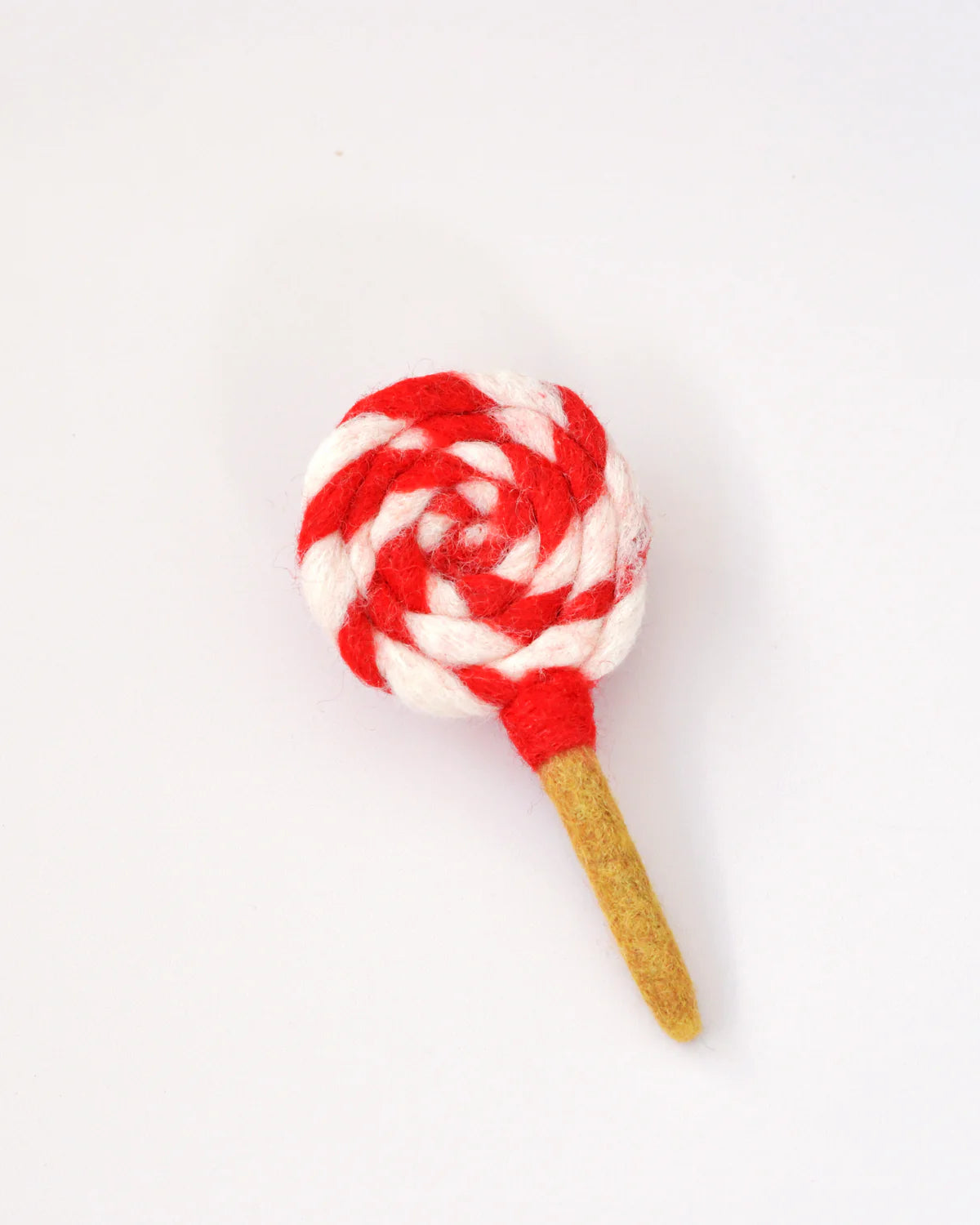 Felt Red and White Swirl Lollipop